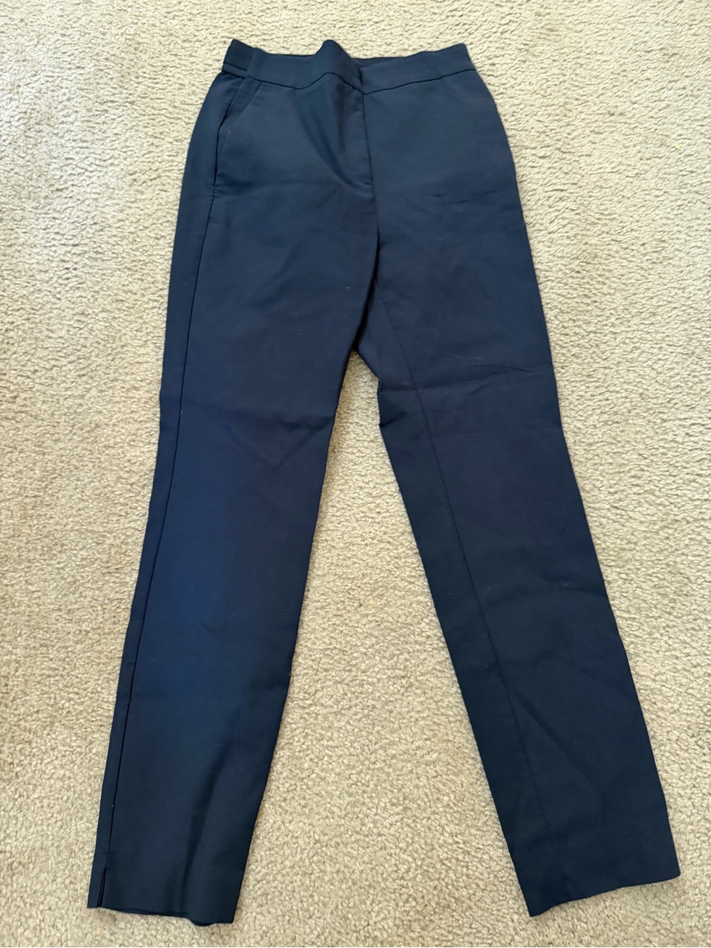 Zara Navy Straight Leg Trousers